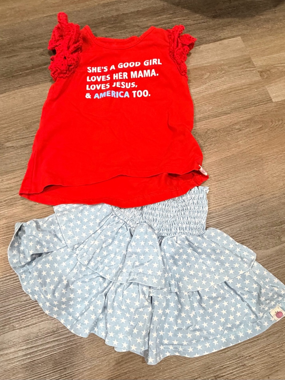 Cheeky Plum America Top and Star Skirt Set